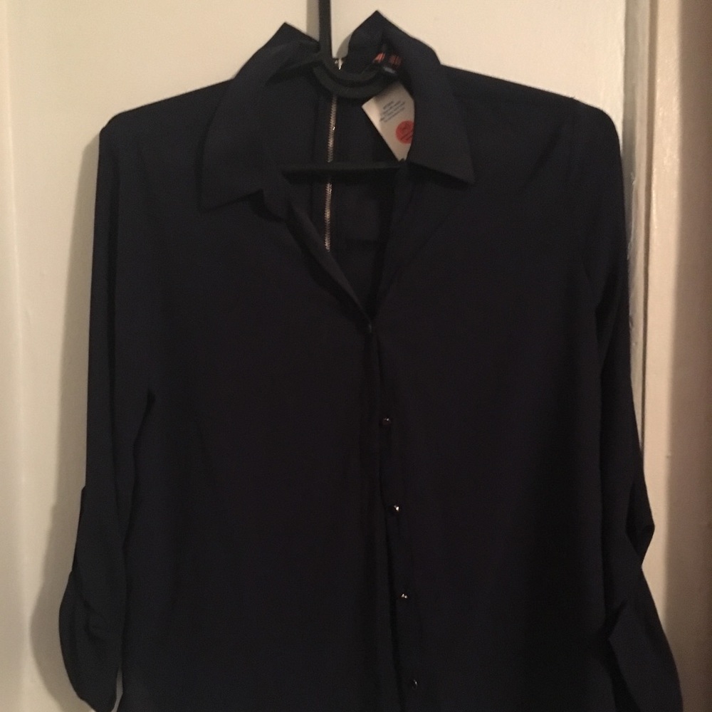Navy blue shear blouse